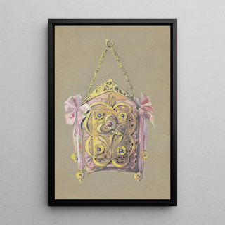 Paul Louchet - Ontwerp voor een avondtas met een verguld zilveren beugel en gestrikte linten.webp