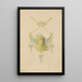 Project for a pendant with a sleeping woman's head and enameled gold poppies - Paul Louchet — framed artwork on a wall