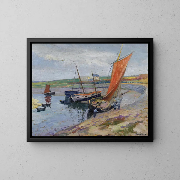 Bateaux au bord de la mer - Paul Madeline — quadro incorniciato alla parete