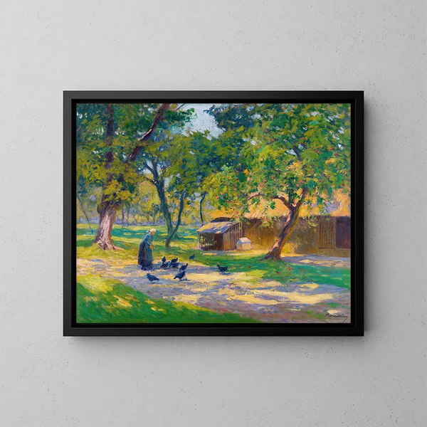 Corte della fattoria - Paul Madeline — quadro incorniciato alla parete