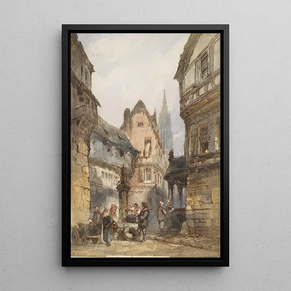 Street scene painting - Paul Marny — framed artwork on a wall