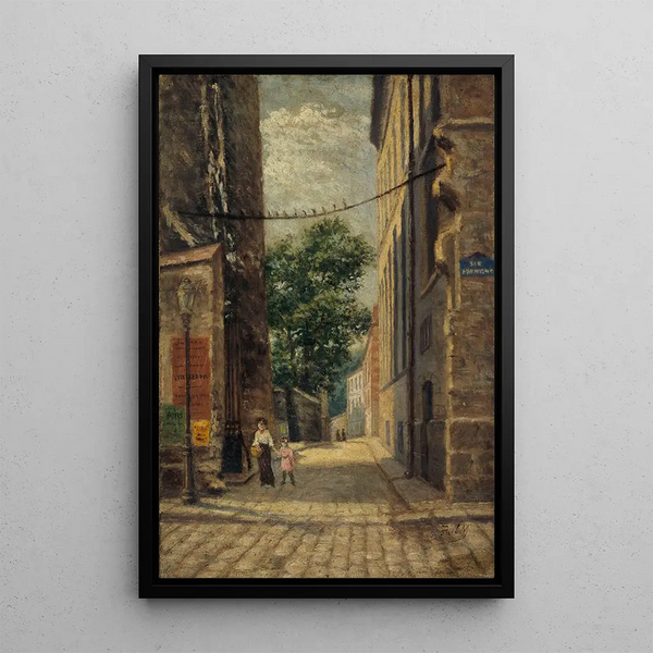 La rue Rataud au coin de la rue Lhomond - Paul Martellière — framed artwork on a wall