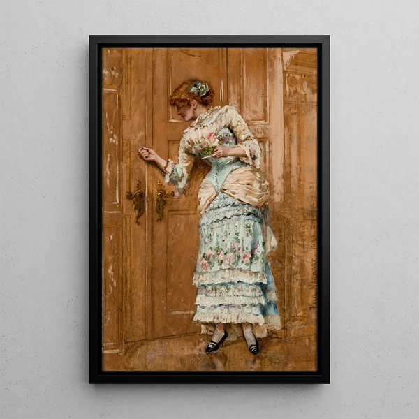 Portrait of a Woman - Paul Merwart — framed artwork on a wall