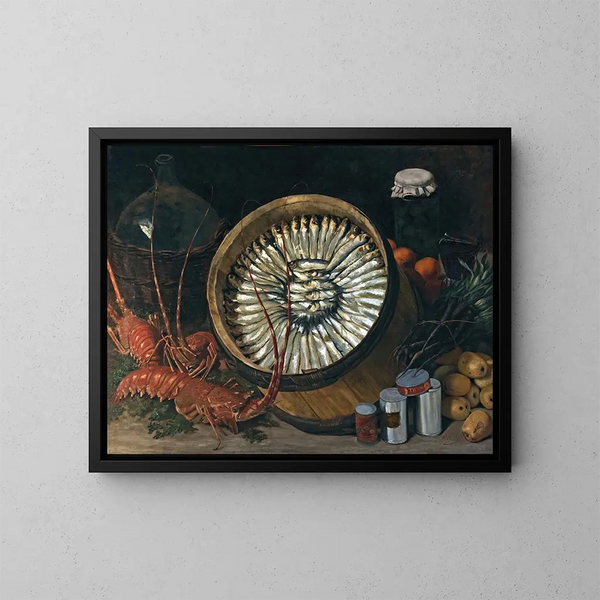 Stillleben mit einem Sardinenfass - Paul Prouho — gerahmtes Bild an der Wand