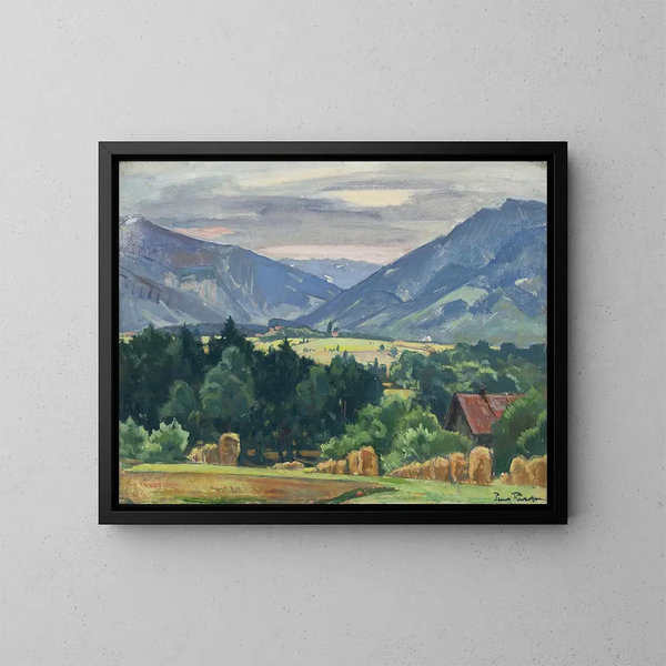 Blick auf das Aschauer-Tal - Paul Roloff — gerahmtes Bild an der Wand