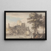 Un castello su un fiume - Paul Sandby — quadro incorniciato alla parete