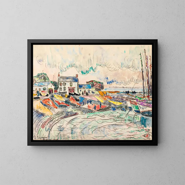 Groix, die Reinigung der Segel - Paul Signac — gerahmtes Bild an der Wand