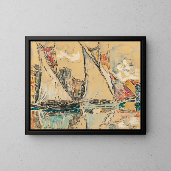 Saint-Tropez, vele al secco - Paul Signac — quadro incorniciato alla parete