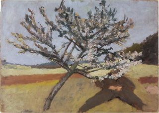 Paula ModersohnBecker - Man lying beneath a Blossoming Tree.webp