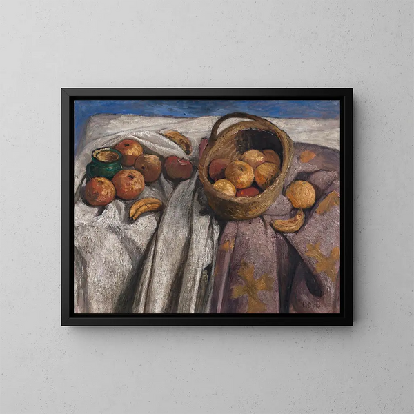 Stillleben mit Äpfeln und Bananen - Paula Modersohn-Becker — gerahmtes Bild an der Wand