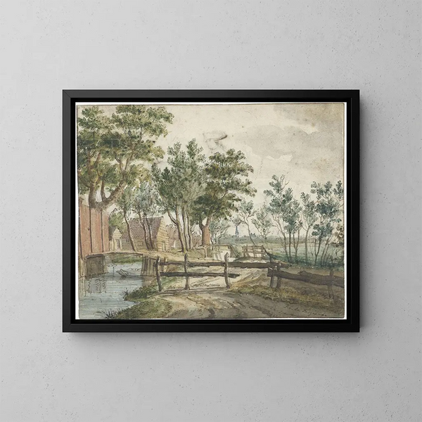 Navigation rurale près de Voorburg - Paulus Constantijn la Fargue — gerahmtes Bild an der Wand