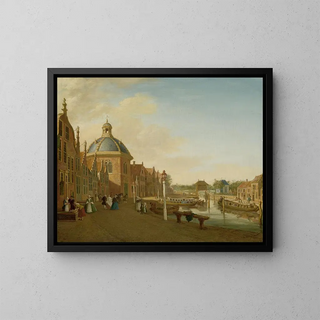 Paulus Constantijn la Fargue - The Docking Basin in the Barge Canal in Leidschendam.webp