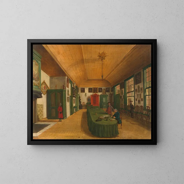 Die Halle der künstlerischen Gesellschaft L'art s'acquiert par le travail à Leyde - Paulus Constantijn la Fargue — gerahmtes Bild an der Wand