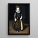 Portrait of a four-year-old boy with a club and a ball - Paulus Moreelse — framed artwork on a wall