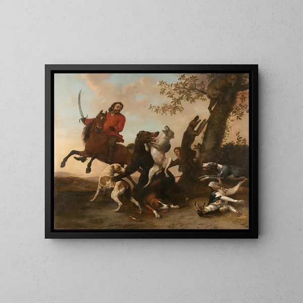 Jagd auf den Bären - Paulus Potter — gerahmtes Bild an der Wand