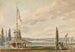 La première vue des voyageurs de New York La Batterie et le mât de pavillon - Pavel Petrovich Svinin — artwork view