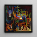 Paesaggio con mucche, una vela e figure - August Macke — presentazione a parete dell’opera