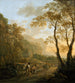 Landscape painting with travelers resting and a ox cart - Jan Both — artwork view