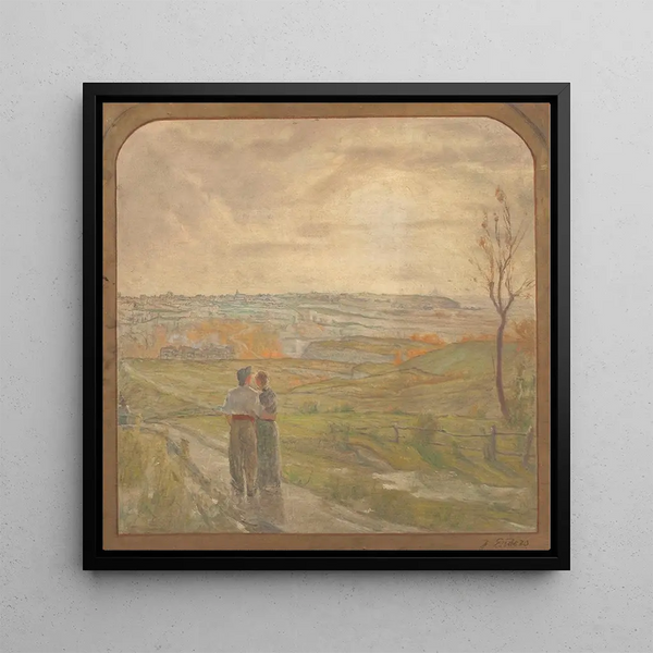 Paysage avec un couple marchant - Jean Joseph Enders