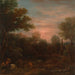 Classic landscape painting at twilight - John Wootton — artwork view