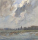Paesaggio fluviale con campanile in tempo tempestoso - Frans Smissaert — vista dell’opera