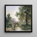 Landschaft mit vielen Bäumen und einer Steinbrücke über einen Fluss - Willem Roelofs — Wandpräsentation des Kunstwerks
