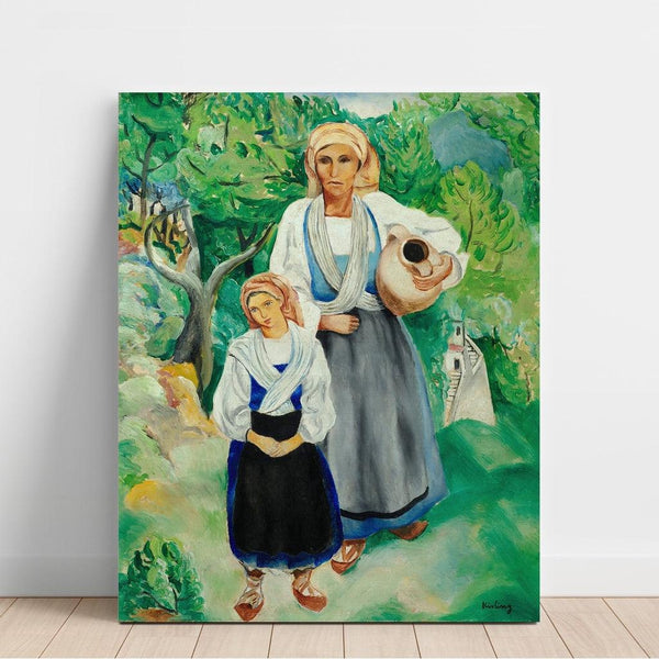 Paysannes en costume traditionnel - Moïse Kisling | Reproduction Tableau Décoration murale affiche copie