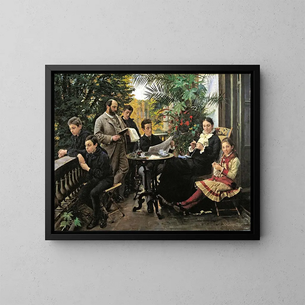 Portrait der Familie Hirschsprung - Peder Severin Krøyer — gerahmtes Bild an der Wand