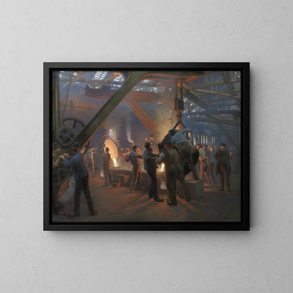 Die Eisenhütte Burmeister und Wain - Peder Severin Krøyer — gerahmtes Bild an der Wand