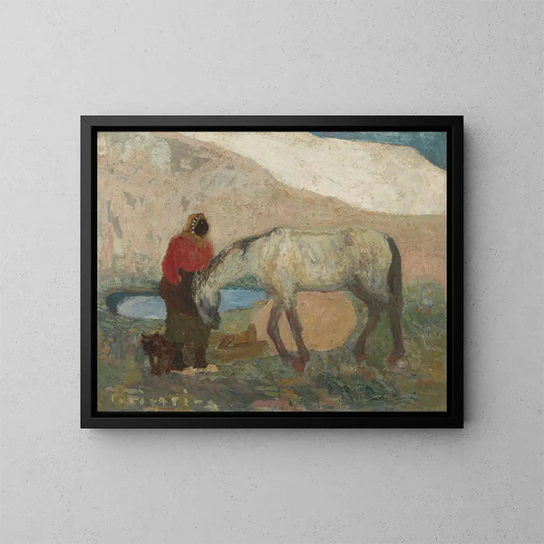 Lavandaie nei pantani o Gli amici - Pedro Figari — quadro incorniciato alla parete
