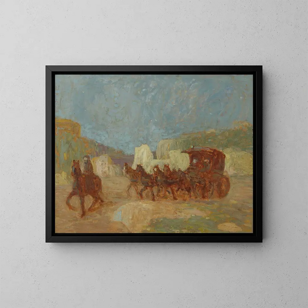 Una diligencia - Pedro Figari — quadro incorniciato alla parete