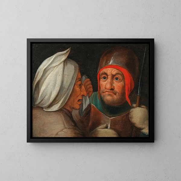 Ein Soldat und eine Bäuerin - Peeter Baltens — gerahmtes Bild an der Wand