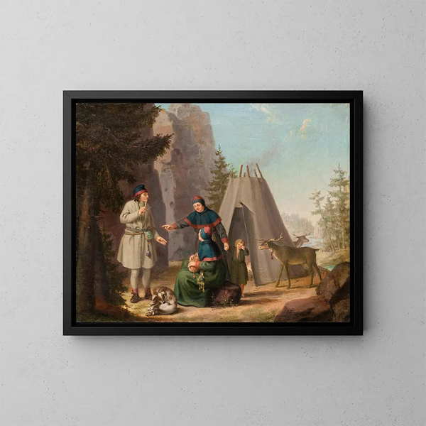 Die Kostüme der Lappen - Pehr Hilleström — gerahmtes Bild an der Wand