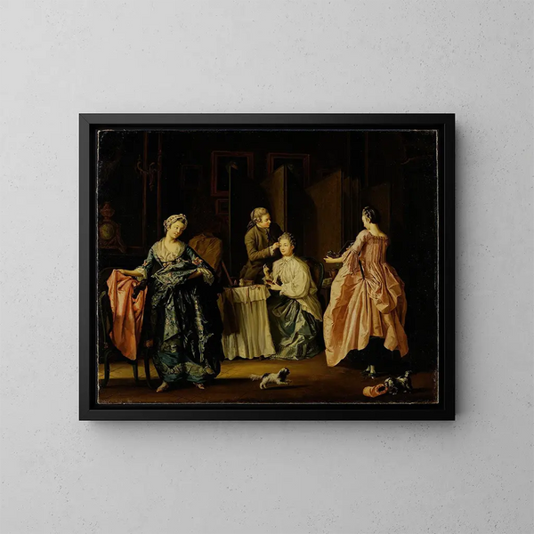 La Toilette du matin - Pehr Hilleström — gerahmtes Bild an der Wand