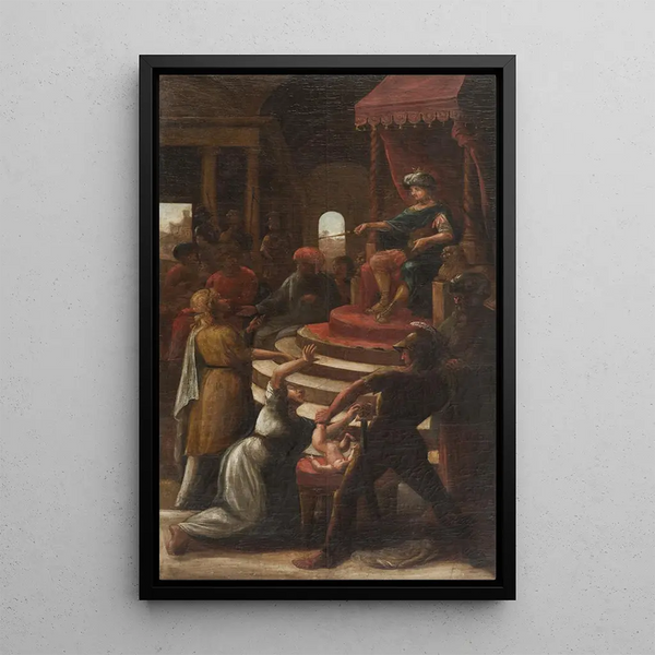 The Judgment of Solomon - Pehr Hörberg — framed artwork on a wall