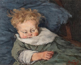 Kind im Kinderbett - Pericles Pantazis — Ansicht des Kunstwerks