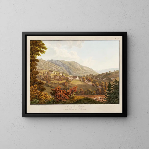Bourg de Moutier - Peter Birmann — gerahmtes Bild an der Wand