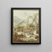 Village scene painting in the Basel Jura - Peter Birmann — framed artwork on a wall