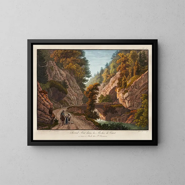 Zweiter Pont in den Felsen von Court - Peter Birmann — gerahmtes Bild an der Wand