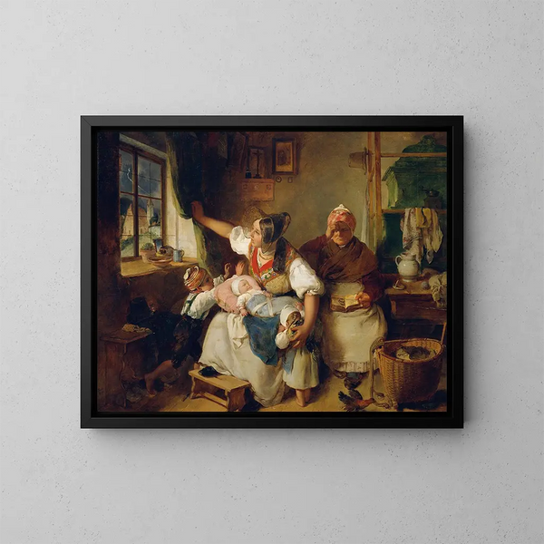L'orage - Peter Fendi — gerahmtes Bild an der Wand