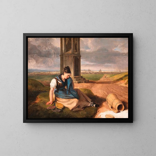 Die Milchmagd - Peter Fendi — gerahmtes Bild an der Wand