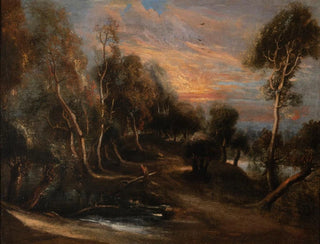 Peter Paul Rubens - A wooded landscape at sunset.webp