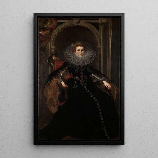 Portrait of Veronica Spinola Serra - Peter Paul Rubens — framed artwork on a wall