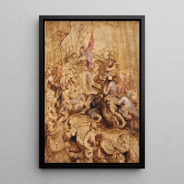 The ascent to Calvary The carrying of the cross - Peter Paul Rubens — framed artwork on a wall