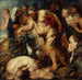 Reproduktion des Gemäldes Der betrunkene Silen mit einem Satyr - Nachfolger von Peter Paul Rubens