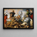 Jagd auf Wolf und Fuchs - Peter Paul Rubens — gerahmtes Bild an der Wand
