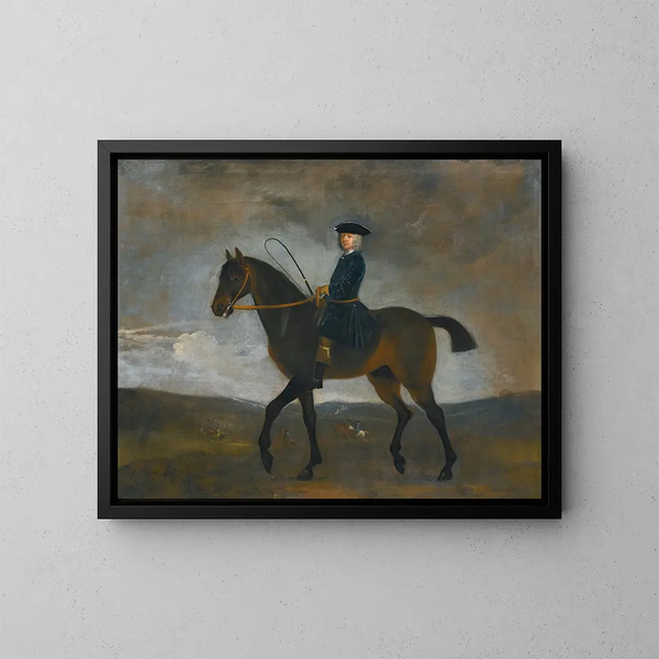 Ritratto di un gentiluomo a cavallo - Peter Tillemans — quadro incorniciato alla parete