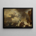 Storm with Shipwreck in front of a Coastal Fortress - Peter van de Velde — framed artwork on a wall
