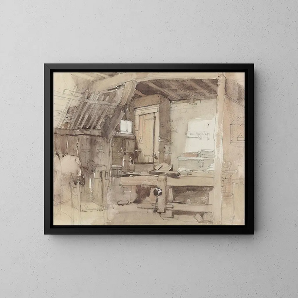 Angolo dell'officina di falegnameria della casa Klingelbeek a Oosterbeek - Petrus Franciscus Greive — quadro incorniciato alla parete