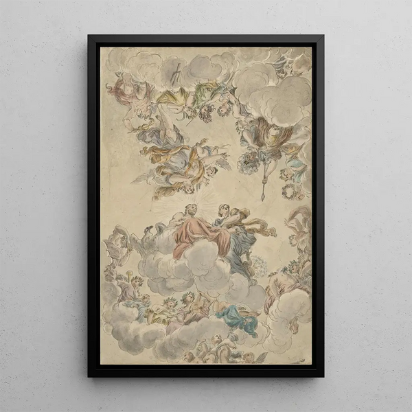 Project for a ceiling with the marriage of Jupiter and Juno - Petrus Norbertus van Reysschoot — framed artwork on a wall